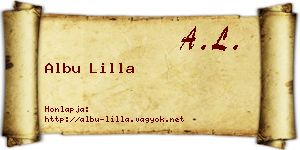 Albu Lilla névjegykártya